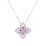 Roberto Coin Exclusive Venetian Princess 18ct White Gold Pink Sapphire & 0.27ct Diamond Pendant Necklace