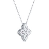 Roberto Coin Exclusive Venetian Princess 18ct White Gold Pink Sapphire & 0.27ct Diamond Pendant Necklace