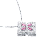 Roberto Coin Exclusive Venetian Princess 18ct White Gold Pink Sapphire & 0.27ct Diamond Pendant Necklace