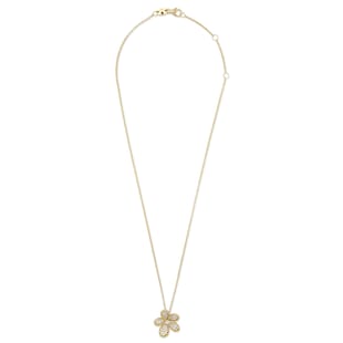 Roberto Coin Jasmine 18ct Yellow Gold Pav&eacute 0.65ct Diamond Floral Pendant