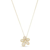 Roberto Coin Jasmine 18ct Yellow Gold 0.65ct Pave Diamond Floral Pendant