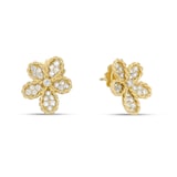 Roberto Coin Jasmine 18ct Yellow Gold 0.75ct Pave Diamond Stud Earrings