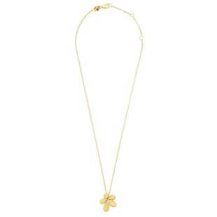 Roberto Coin Jasmine 18ct Yellow Gold 0.07ct Diamond Brushed Pendant