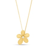 Roberto Coin Jasmine 18ct Yellow Gold 0.07ct Diamond Brushed Pendant