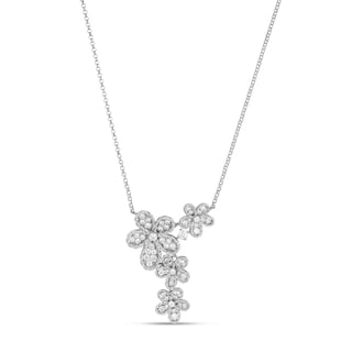Roberto Coin Jasmine 18ct White Gold Floral Pavé 0.78ct Diamond Pendant