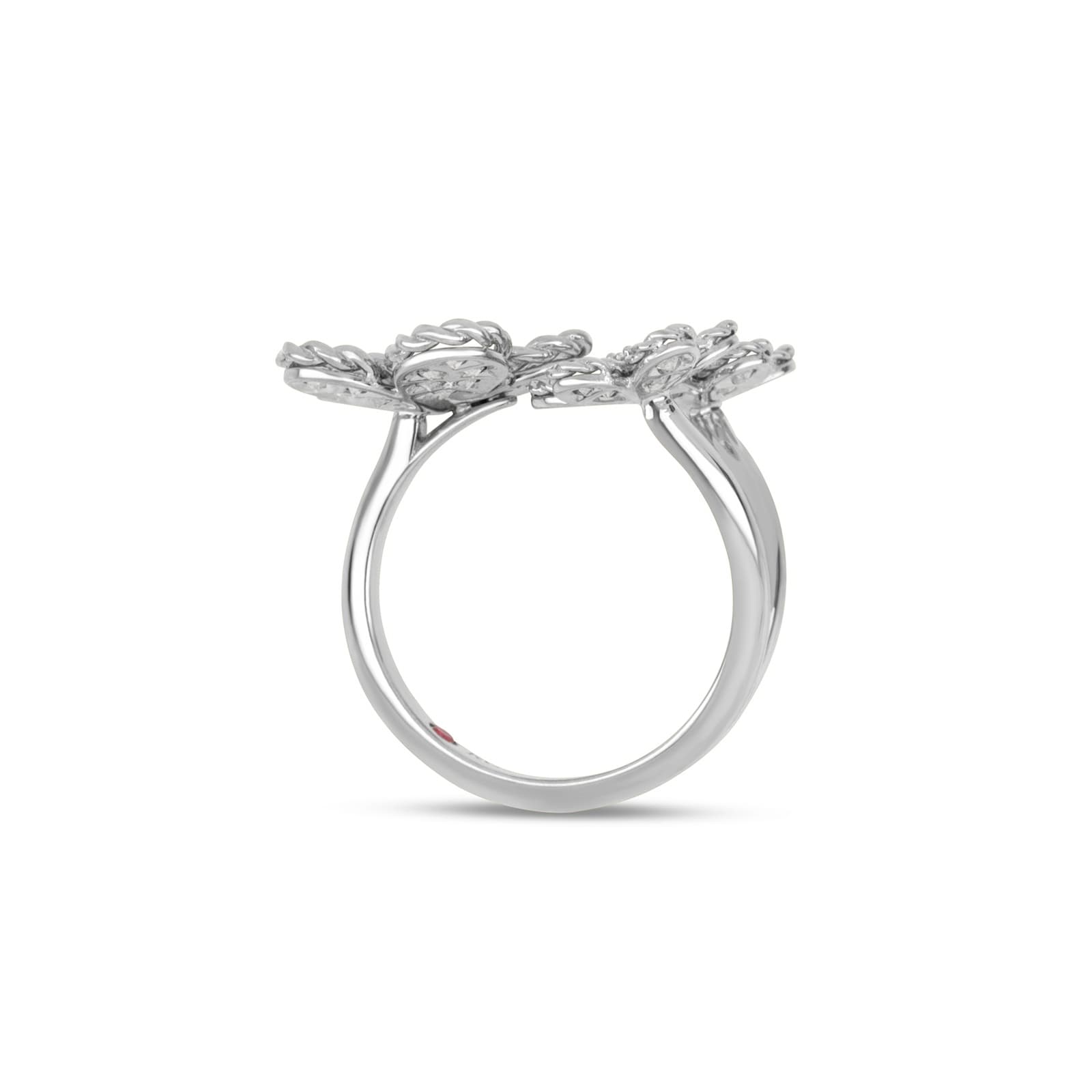 Roberto Coin Jasmine 18ct White Gold Floral 0.61ct Pave Diamond Ring