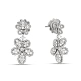 Roberto Coin Jasmine 18ct White Gold Floral 1.10ct Pave Diamond Stud Earrings