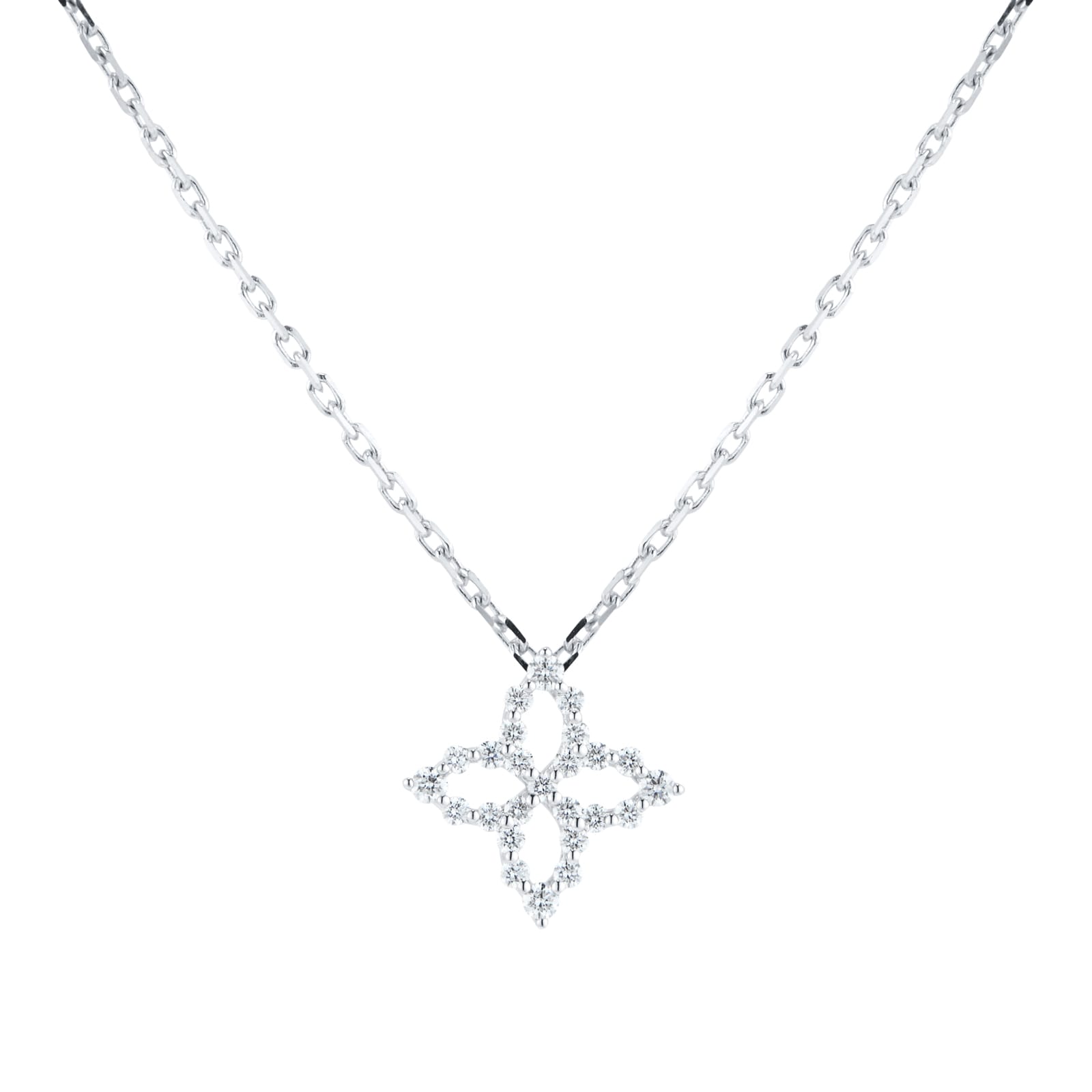 Roberto Coin Diamond Princess 18ct White Gold 0.16ct Diamond Pendant