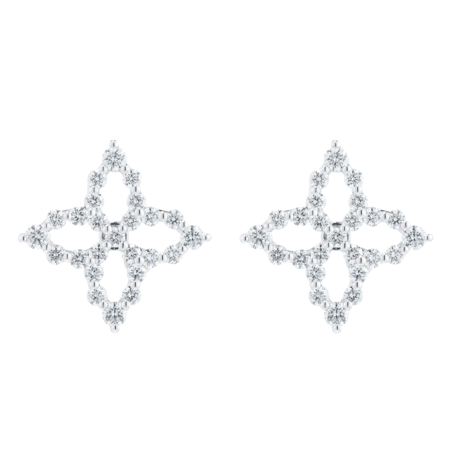 Roberto Coin Diamond Princess 18ct White Gold 0.32ct Diamond Stud Earrings