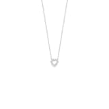 Roberto Coin 18K White Gold Tiny Treasures Diamond & Pink Sapphire Heart Necklace