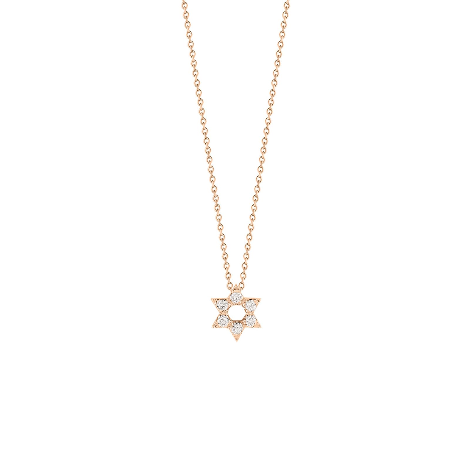 Roberto Coin 18K Rose Gold Tiny Treasures Diamond Star Of David Necklace Roberto Coin 18K Rose Gold Tiny Treasures Diamond Star Of David Necklace