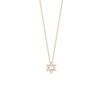 Roberto Coin 18K Rose Gold Tiny Treasures Diamond Star Of David Necklace
