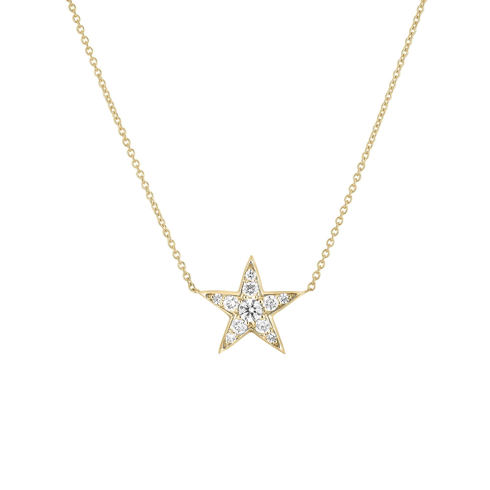 Roberto Coin 18K Yellow Gold Tiny Treasures Diamond 5 Point Star Necklace Roberto Coin 18K Yellow Gold Tiny Treasures Diamond 5 Point Star Necklace