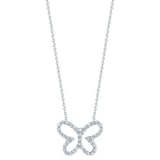 Roberto Coin 18K White Gold Tiny Treasures Diamond Butterfly Necklace