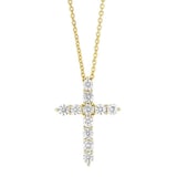 Roberto Coin 18K Yellow Gold Tiny Treasures Diamond Tapered Cross Necklace