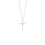Roberto Coin 18K Rose Gold Tiny Treasures Diamond Cross Necklace