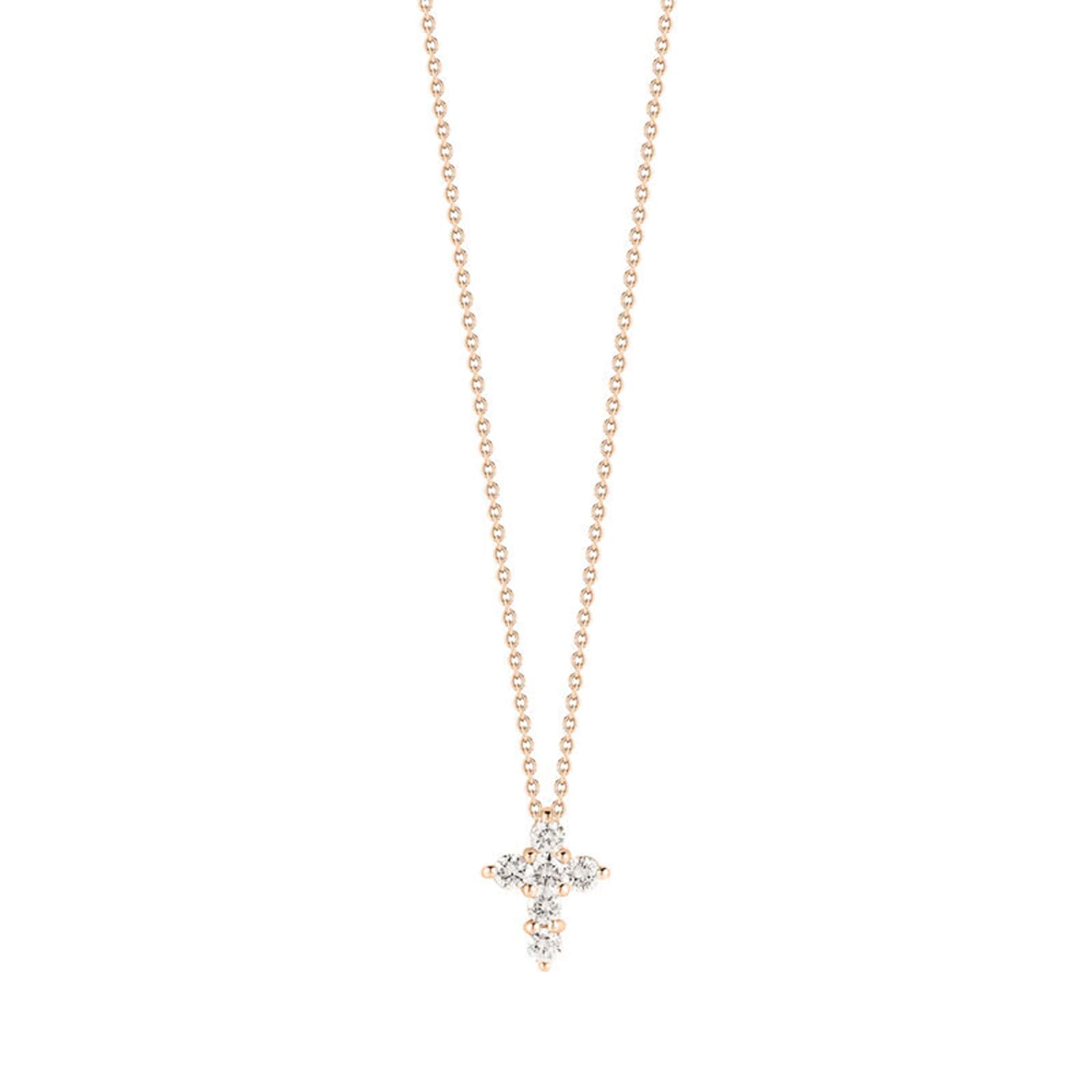 Roberto Coin 18K Rose Gold Tiny Treasures Diamond Baby Cross Necklace Roberto Coin 18K Rose Gold Tiny Treasures Diamond Baby Cross Necklace