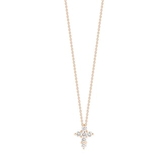 Roberto Coin 18K Rose Gold Tiny Treasures Diamond Baby Cross Necklace Roberto Coin 18K Rose Gold Tiny Treasures Diamond Baby Cross Necklace
