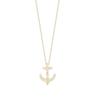 Roberto Coin 18K Yellow Gold Tiny Treasures Diamond Anchor Necklace