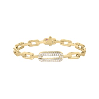 Roberto Coin 18K Yellow Gold Navarra Pave Diamond Link Bracelet