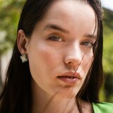 Roberto Coin Princess Flower 18ct Yellow Gold Turquoise & 0.36ct Diamond Stud Earrings