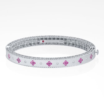 Roberto Coin Exclusive Venetian Princess 18ct White Gold Pink Sapphire Bangle