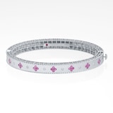 Roberto Coin Exclusive Venetian Princess 18ct White Gold Pink Sapphire & 0.11ct Diamond Bangle