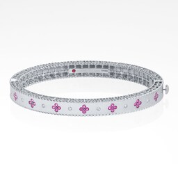 37523980 - Exclusive Venetian Princess 18ct White Gold Pink Sapphire Bangle