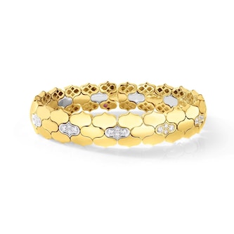 Roberto Coin 18K Yellow Gold Cobra Diamond Bangle - Size Small