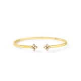Roberto Coin 18K Yellow Gold Love In Verona Diamond Flower Cuff Bangle - Size Small