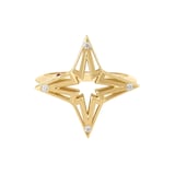 Roberto Coin 18K Yellow Gold Stardust Small Open Frame Diamond Star Ring - Size 6.5