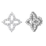 Roberto Coin 18K White Gold Venetian Princess Open Flower Diamond Stud Earrings