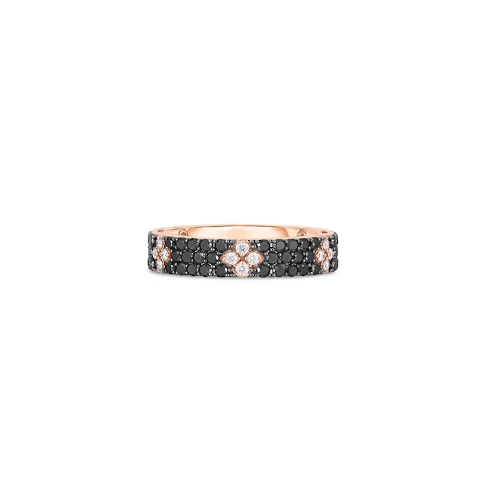 Roberto Coin 18K Rose Gold Love In Verona Black & White Diamond Ring - Ring Size 6.5