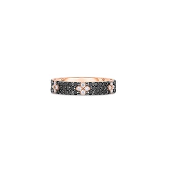 Roberto Coin 18K Rose Gold Love In Verona Black & White Diamond Ring - Ring Size 6.5