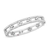 Roberto Coin 18K White Gold Love In Verona Diamond Open Frame Pave Bangle