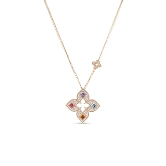 Roberto Coin 18K Rose Gold Venetian Princess Diamond & Mixed Gemstone Necklace