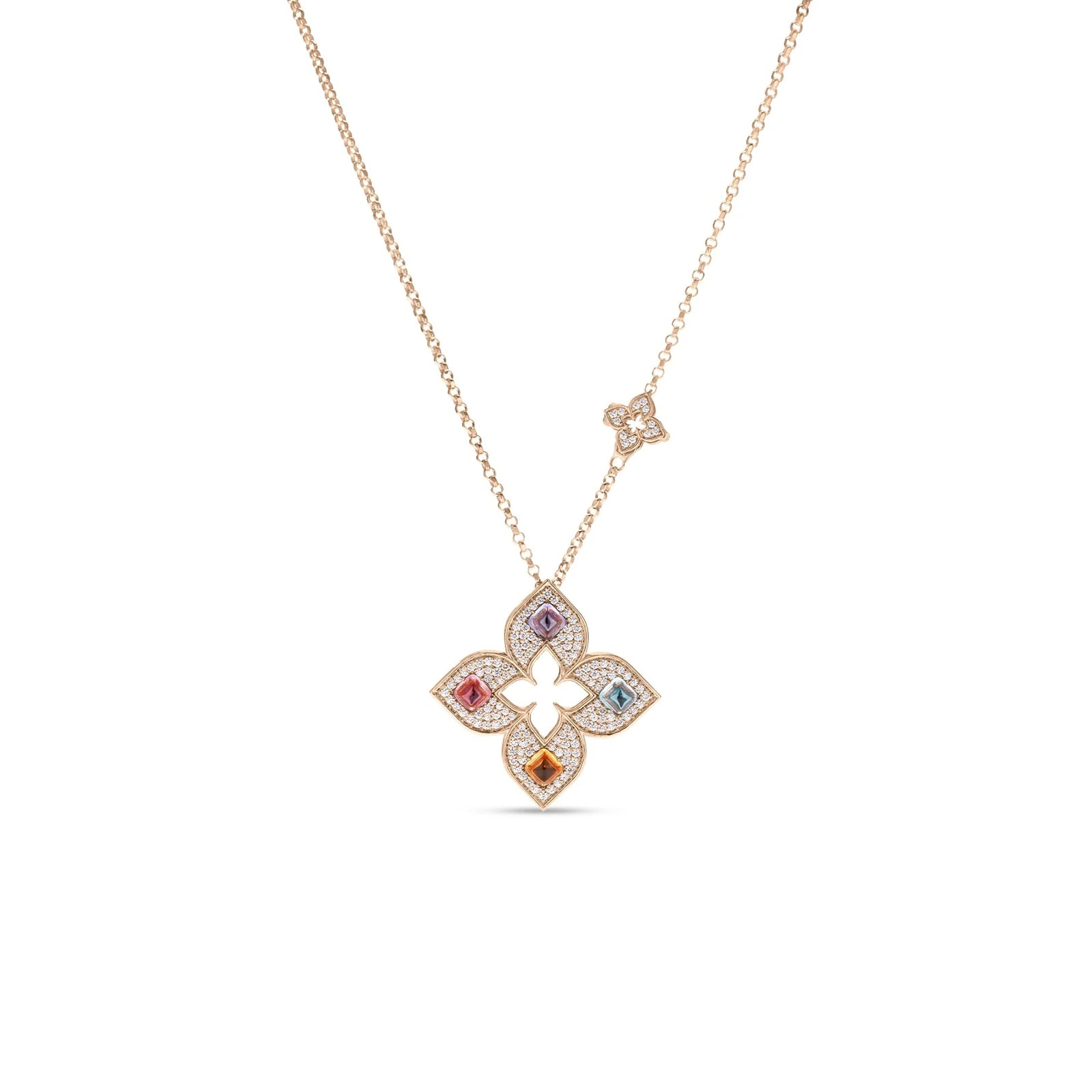 Roberto Coin 18K Rose Gold Venetian Princess Diamond & Mixed Gemstone Necklace