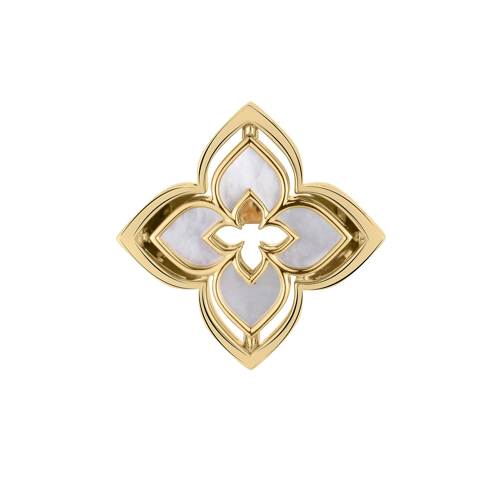 Roberto Coin 18K Yellow Gold Venetian Princess Pirouette Diamond & Mother Of Pearl Flower Ring Roberto Coin 18K Yellow Gold Venetian Princess Pirouette Diamond & Mother Of Pearl Flower Ring