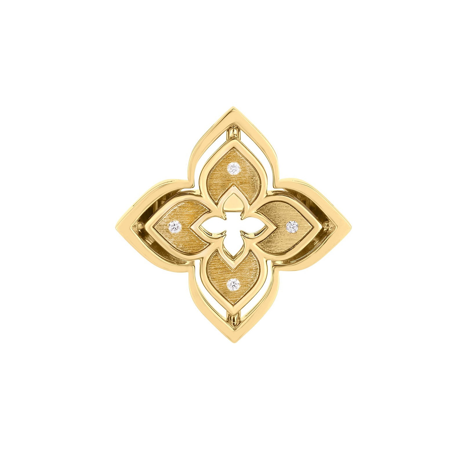 Roberto Coin 18K Yellow Gold Venetian Princess Pirouette Diamond & Mother Of Pearl Flower Ring Roberto Coin 18K Yellow Gold Venetian Princess Pirouette Diamond & Mother Of Pearl Flower Ring