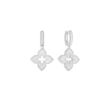 Roberto Coin 18K White Gold Venetian Princess Diamond Satin Finish Drop Earrings