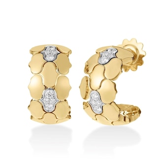 Roberto Coin 18K Yellow Gold Cobra Diamond Hoop Earrings