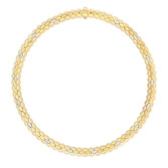 Roberto Coin 18K Yellow Gold Cobra Diamond Collar Necklace