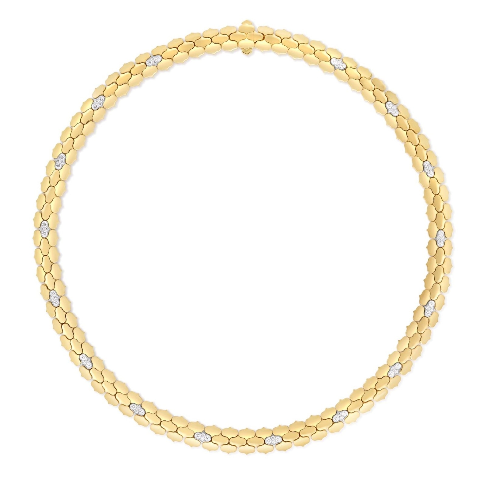 Roberto Coin 18K Yellow Gold Cobra Diamond Collar Necklace