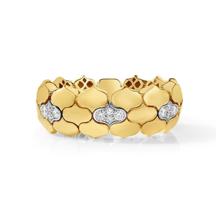 Roberto Coin 18K Yellow Gold Cobra Diamond Flexible Ring - Size 6
