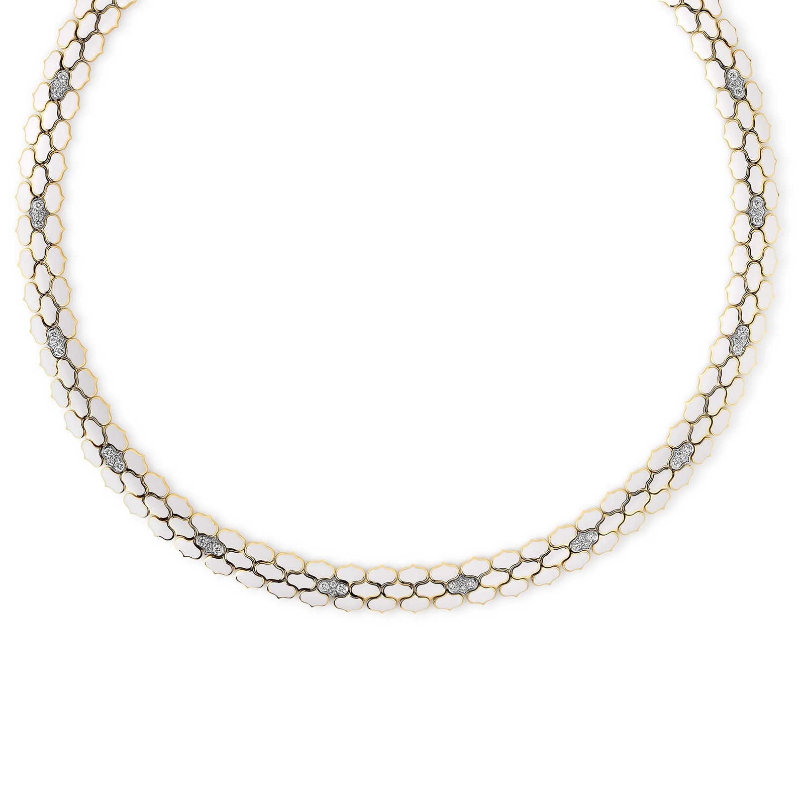 Roberto Coin 18K Yellow Gold Cobra Diamond & White Ceramic Necklace