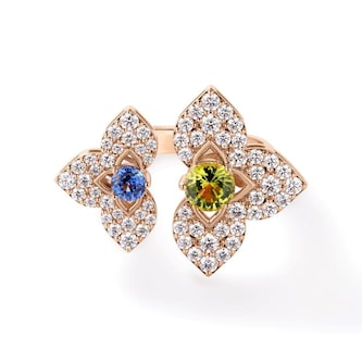 Roberto Coin 18K Rose Gold Venetian Princess Carnival Diamond & Mixed Gemstones Ring - Size 6.5