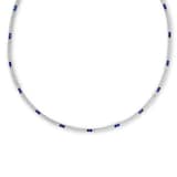 Roberto Coin Diamond Princess 18K White Gold Mixed Cut Diamond & Sapphire Necklace