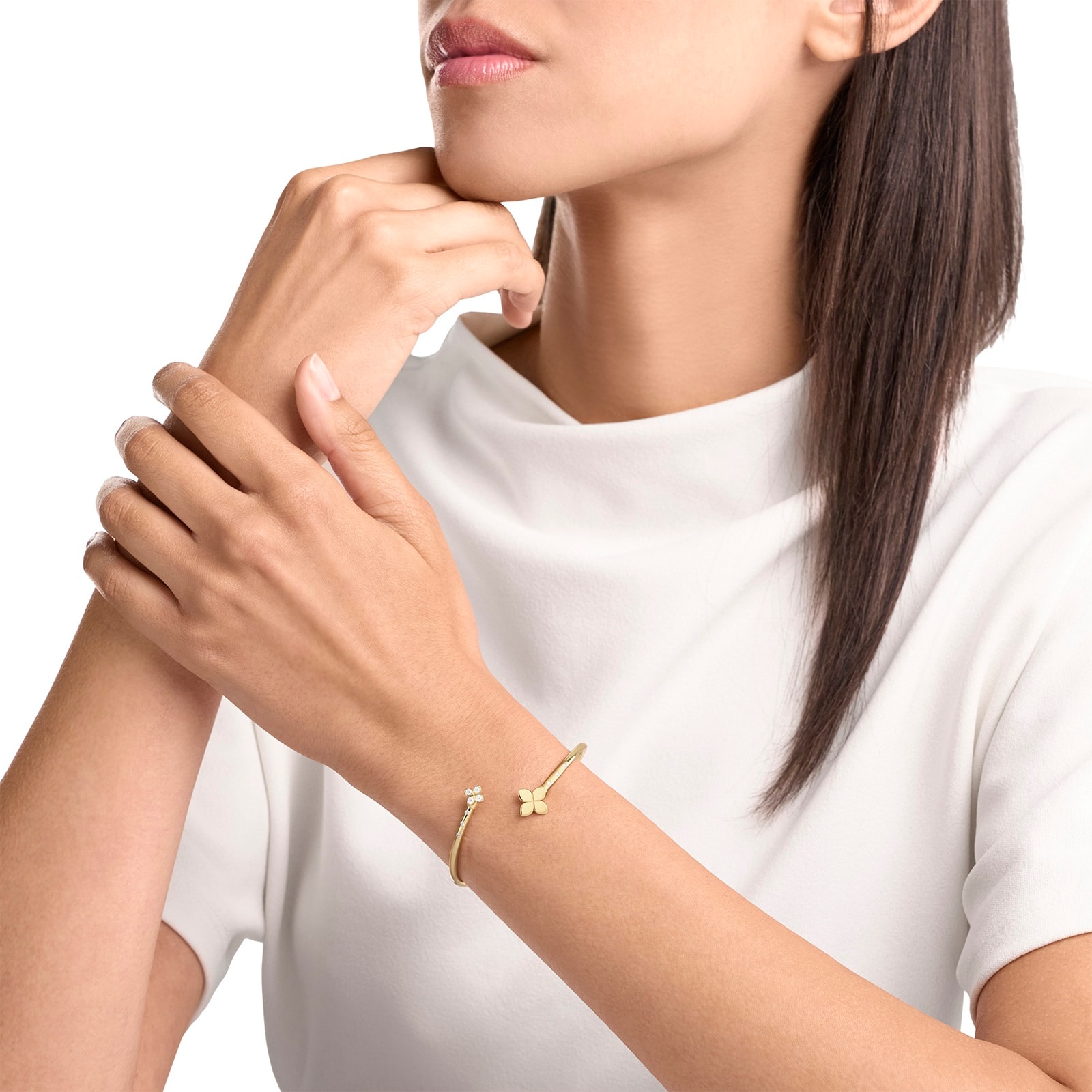 Roberto Coin Princess Flower 18ct Yellow Gold 0.15ct Diamond Bracelet Roberto Coin Princess Flower 18ct Yellow Gold 0.15ct Diamond Bracelet
