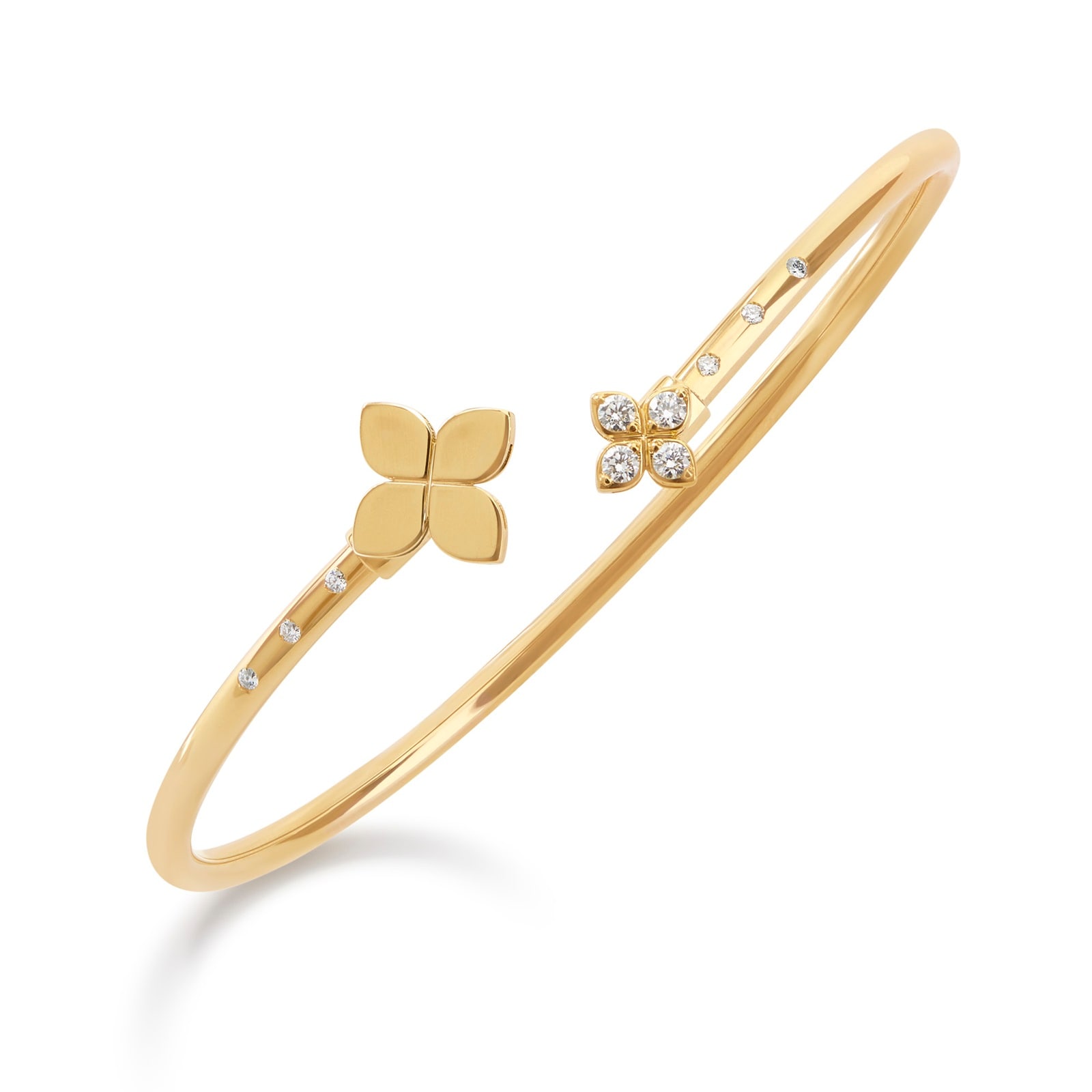 Roberto Coin Princess Flower 18ct Yellow Gold 0.15ct Diamond Bracelet