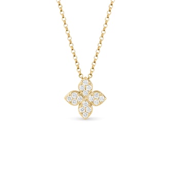 Roberto Coin Princess Flower 18ct Yellow Gold 0.20ct Diamond Necklace